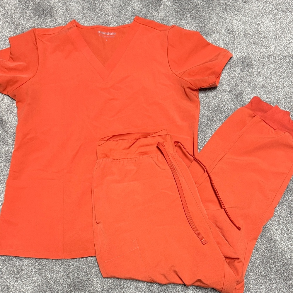 Women's Orange Scrub Set